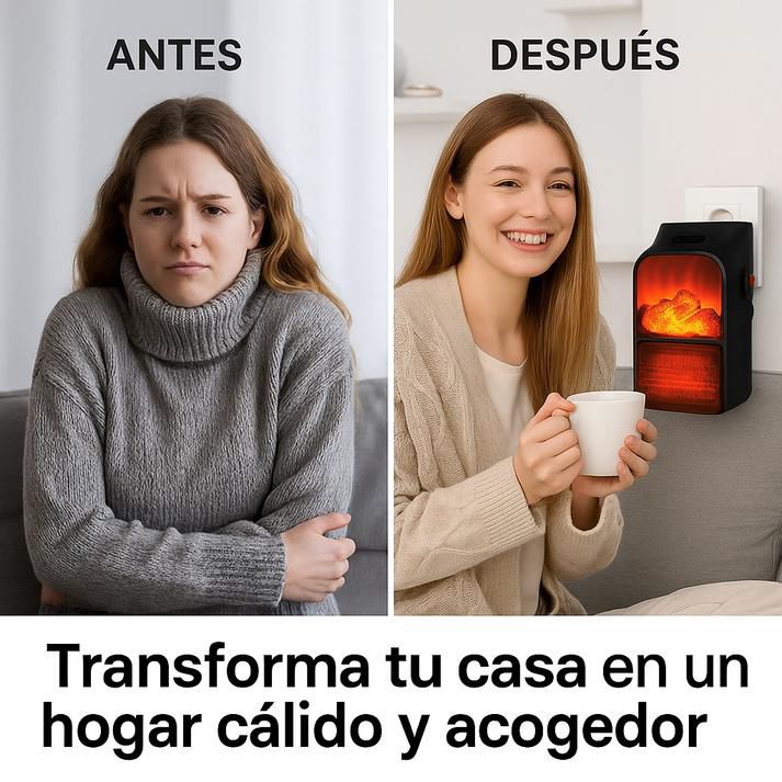 🔥 Calefactor Portátil 1000W™ – Calor Rápido y Ambiente Acogedor 🪵✨