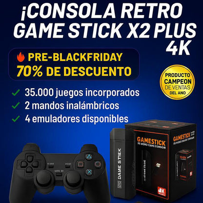 PRE-BLACK FRIDAY - Consola Retro Game Stick X2 Plus 4K