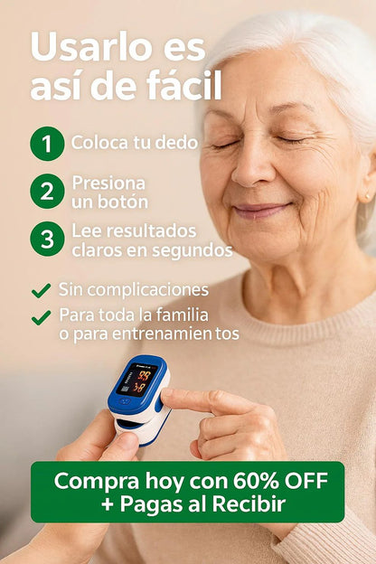 🩺!Oxímetro de pulso 2 en 1 - 60% de descuento - Compra y paga en casa ✅