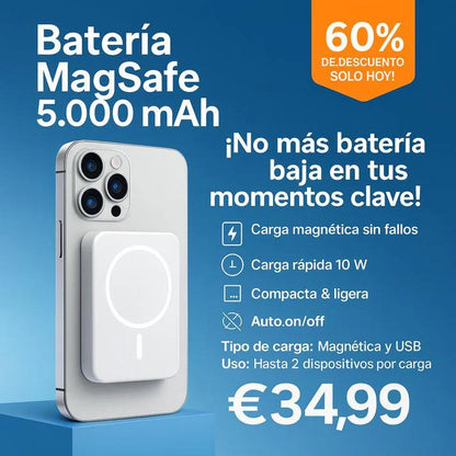 🔋 BANCO DE ENERGÍA MAGSAFE 5000 MAH – CARGA INSTANTÁNEA POR INDUCCIÓN Y USB. ¡AÑÁDELO PARA BATERÍAS BAJAS! ¡60% DE DESCUENTO HOY!