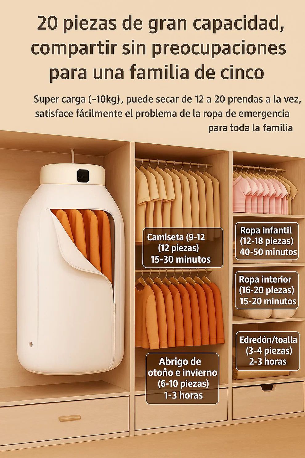 🔥 SECADORA ELÉCTRICA PORTÁTIL con temporizador: se agrega a la ropa mojada de invierno y se seca en minutos sin aumentar su factura de electricidad.