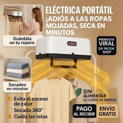 🔥 SECADORA ELÉCTRICA PORTÁTIL con temporizador: se agrega a la ropa mojada de invierno y se seca en minutos sin aumentar su factura de electricidad.