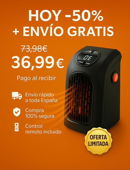 CALENTADOR PORTÁTIL MAX -50% SOLO HOY APROVECHA + Calor instantáneo sin gastar de más 🔥