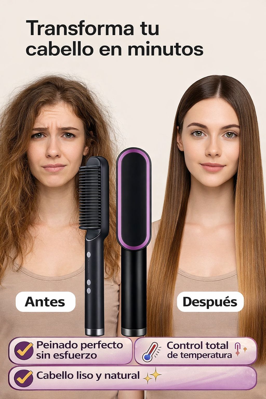 Cepillo Alisador Pelo, solo hoy 40% de descuento 🔥