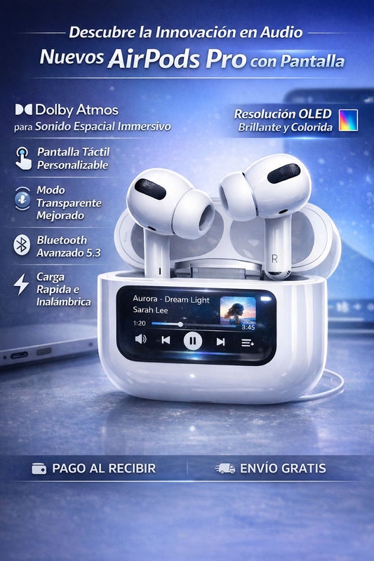 🔊 AIRPODS PRO CON PANTALLA: SONIDO PREMIUM, CANCELACIÓN DE RUIDO + ¡Spotify Premium GRATIS! 🔥